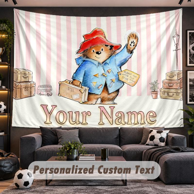 Wall Hanging Tapestry Custom NamePaddington Pattern Personalized Printed Fabric Wall Decor