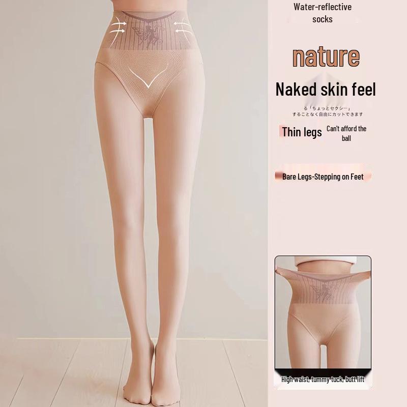 Waterlight Black Sheer Fairy Stockings: High Waist, Tummy Control, Cold Resistant, Thickened & Velvet Lined Pantyhose