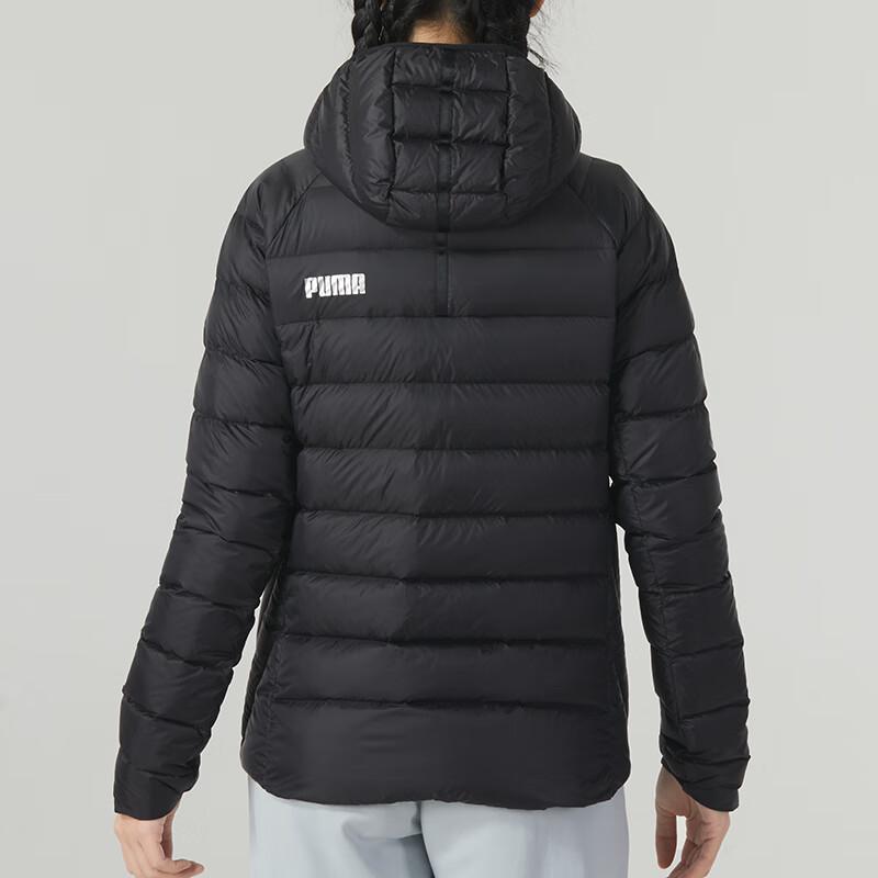 Puma Solid Color Lightweight Warm Breathable Hooded Down Jacket Women Outerwear Black 672283-01