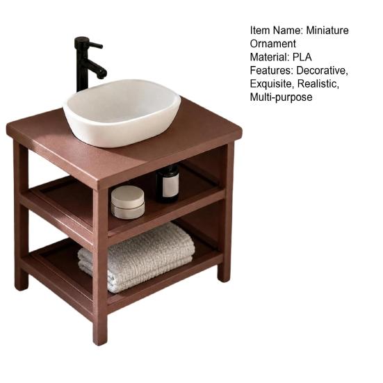 Lavandino per Casa delle Bambole, Mobili in Miniatura Scala 1/12, Set Lavandino Mini da Bagno con Scaffale, Accessori per Casa delle Bambole