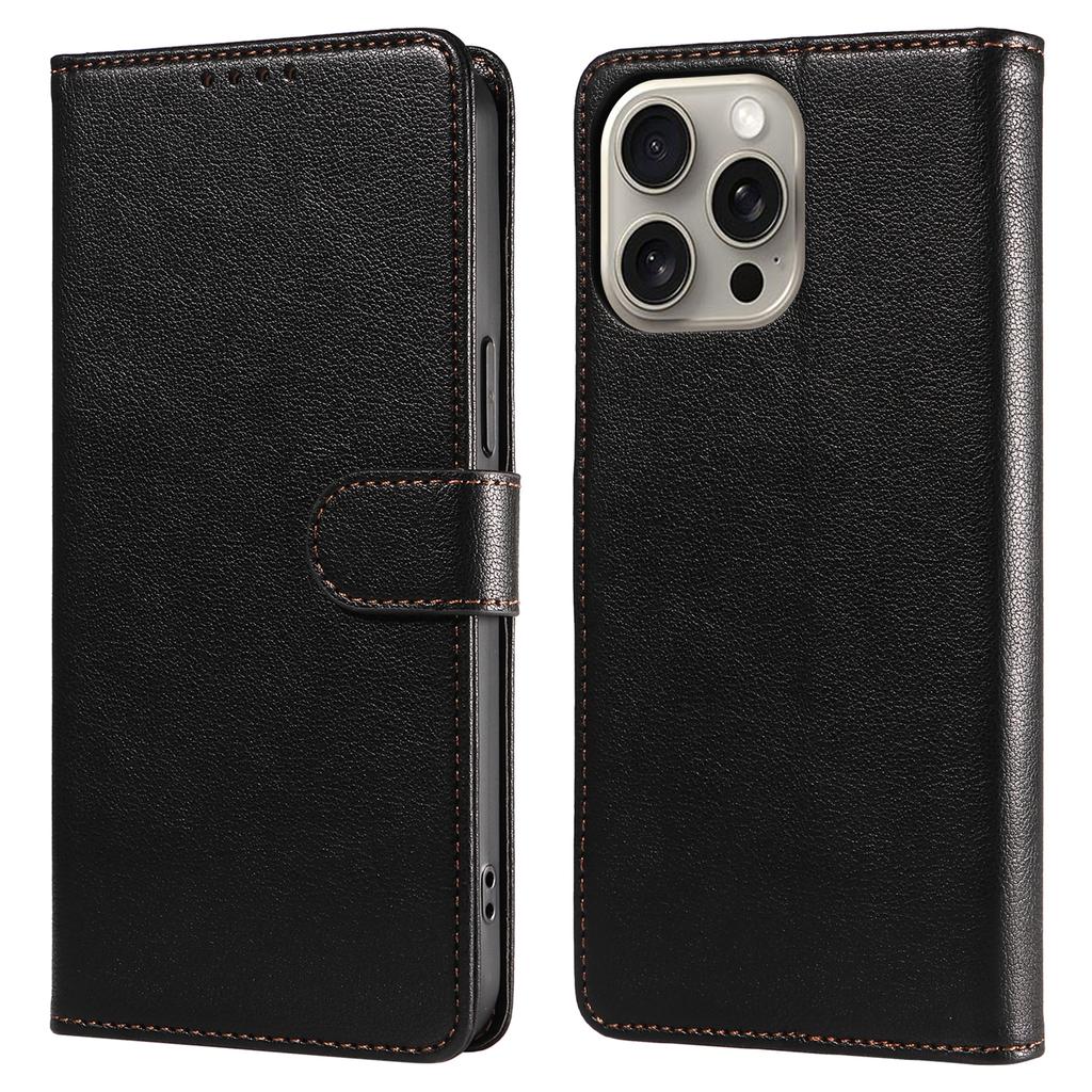 For iPhone 14 Pro Leather Case Litchi Texture RFID Blocking Wallet Stand Phone Cover