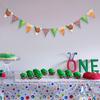 Hungry Caterpillar Party Garland Banner, 80 Inches, Colorful Triangle Pennants for Birthday Decoration,Fruit Theme Garland for Baby Boy Girl