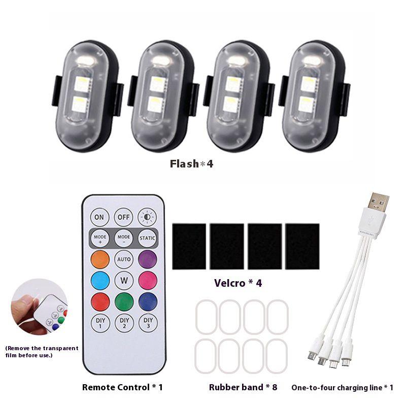 Wireless Remote Control Aircraft Light Car Motorcycle LED Eight Color Flashing Warning Light Drone Navigation Light