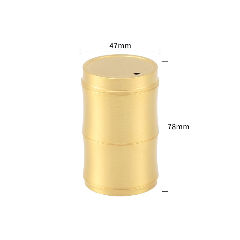 Luxury Brass Toothpick Holder: Bamboo Joint Design with Logo, Chinese Style Brass Color (Light)