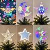 Étoile Lumineuse de Sommet d'Arbre de Noël Transfrontalière: Ornement Tridimensionnel, Lumière Chaude, Étoile à Cinq Branches Colorée