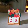 Pepparkaksmannens Julnedräkningskalender Träklossar Bordsdekoration Helgdagens Adventskalender för Kontorsbord