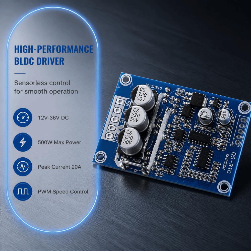 20A Current DC Motor Driver Board 500W Power BLDC Motor Controller  For Industrial Equipment