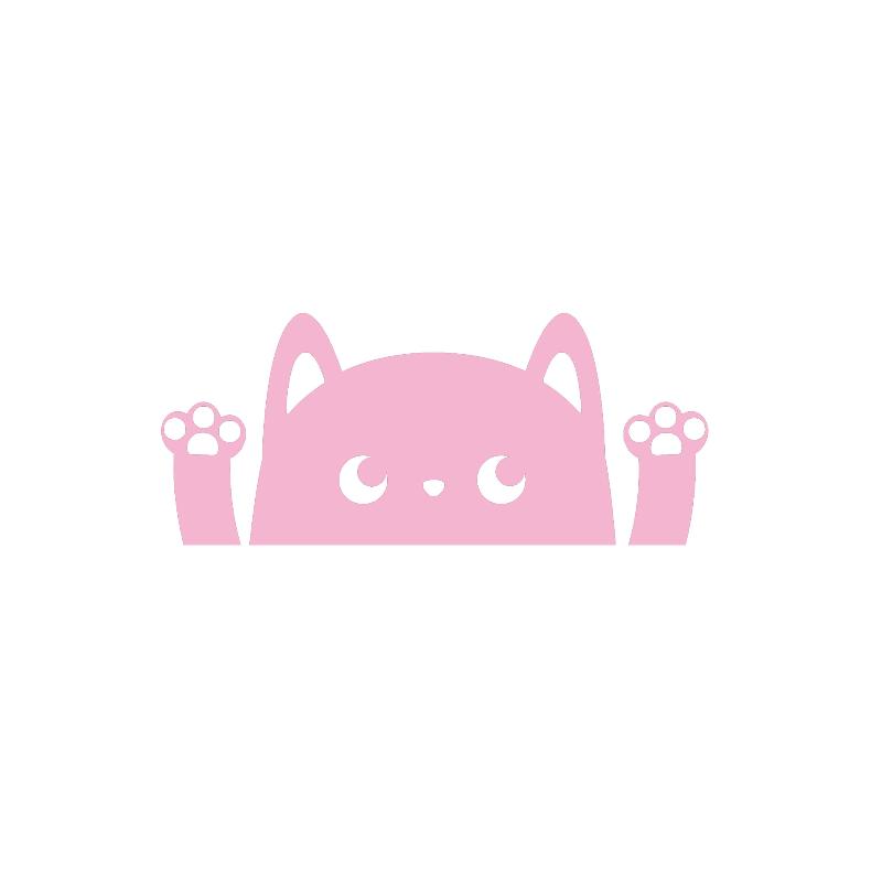 

Cartoon Cat Car Sticker Waterproof For Rearview Mirror Window Decoration Accessories Motorcycle Durable Vinyl Decal рожевий