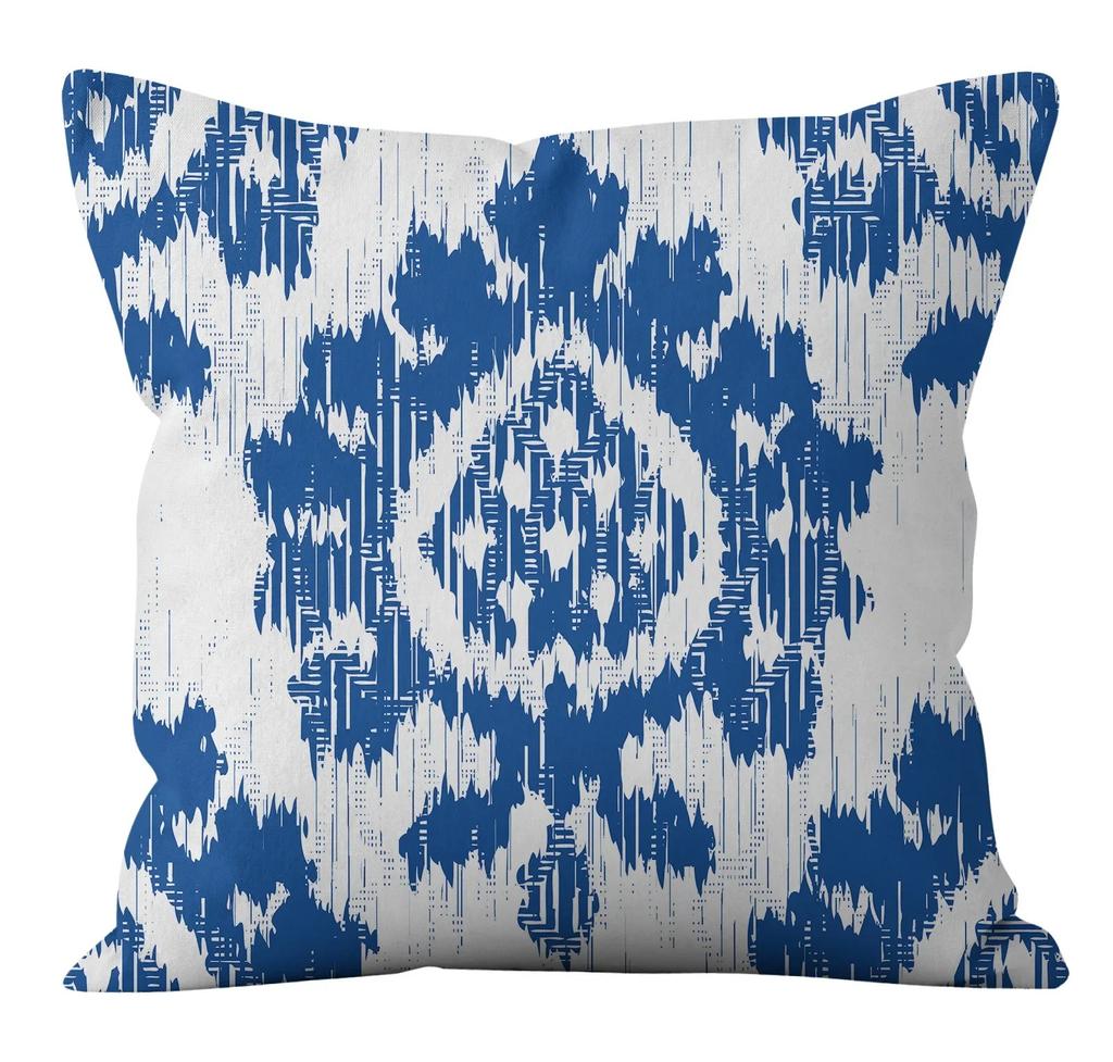 Modern Fashion Nordic Sofa Simple Cushion Cover Living Room Decoration Pillow Cover Navy Blue Geometric Pillow Cover