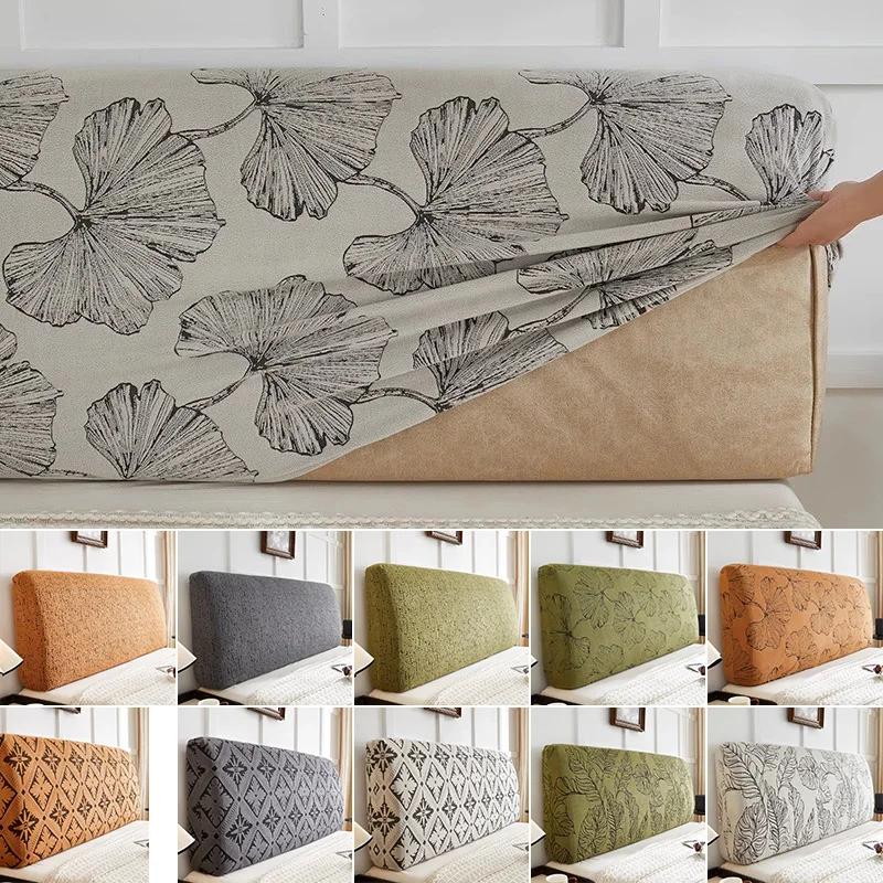 Comfort All-inclusive Bed Backrest Cover Jacquard Bed Headboard Cover Elastic Retro Style Bed Head Slipcover In Bedroom Decor