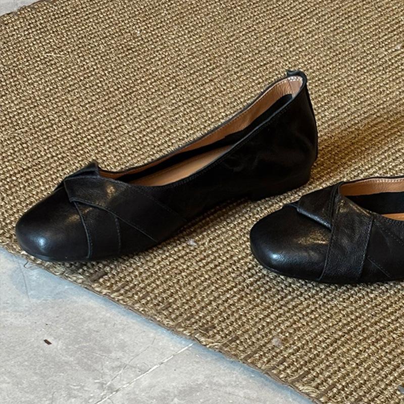 

Французские элегантные туфли-лодочки с квадратным носком из кожи с неглубоким вырезом женские 2025 весна и осень новые для работы темпераментные удобные и универсальные привет 40 чёрный