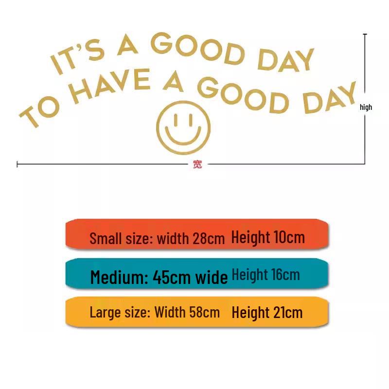 Creative 'Good Day' English Word Self-Adhesive Wall Stickers for Coffee Shop or Boutique Windows