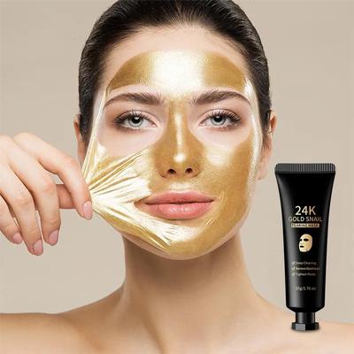 24K Gold Snail Tearing Face Mask 50g,  Remove Blackheads Deep Clean Tighten Pore Skin Care Mud Peel Mask