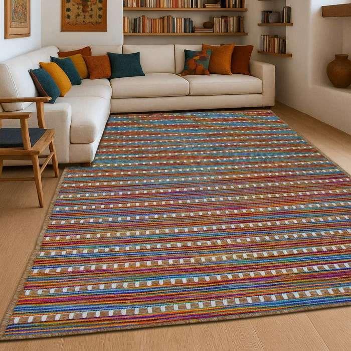 Jute Look Rug Indoor Outdoor Natural Multicoloured 190x290
