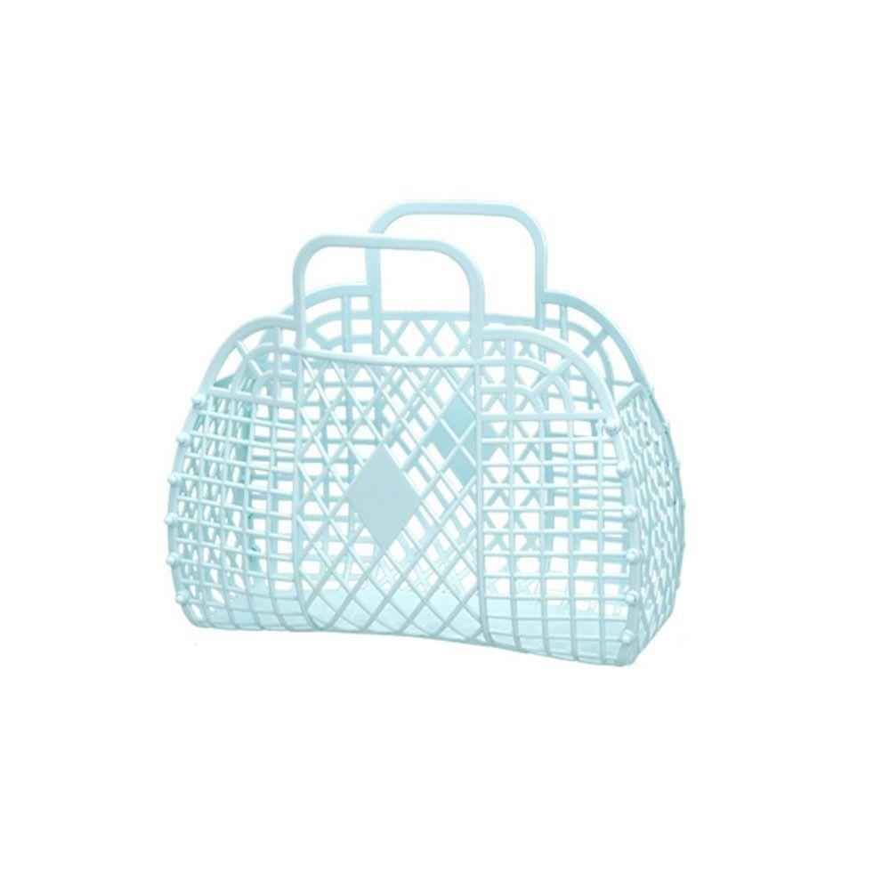 

Многоразовая большая сумка Пластиковая корзина для хранения Полая корзина большой емкости Корзина синий