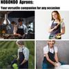 Plus Size 89cm Adjustable Apron with Pockets Durable Polyester Long Bib Design, Adjustable Neck Waist Straps, Solid Color Functional Kitchen Apron