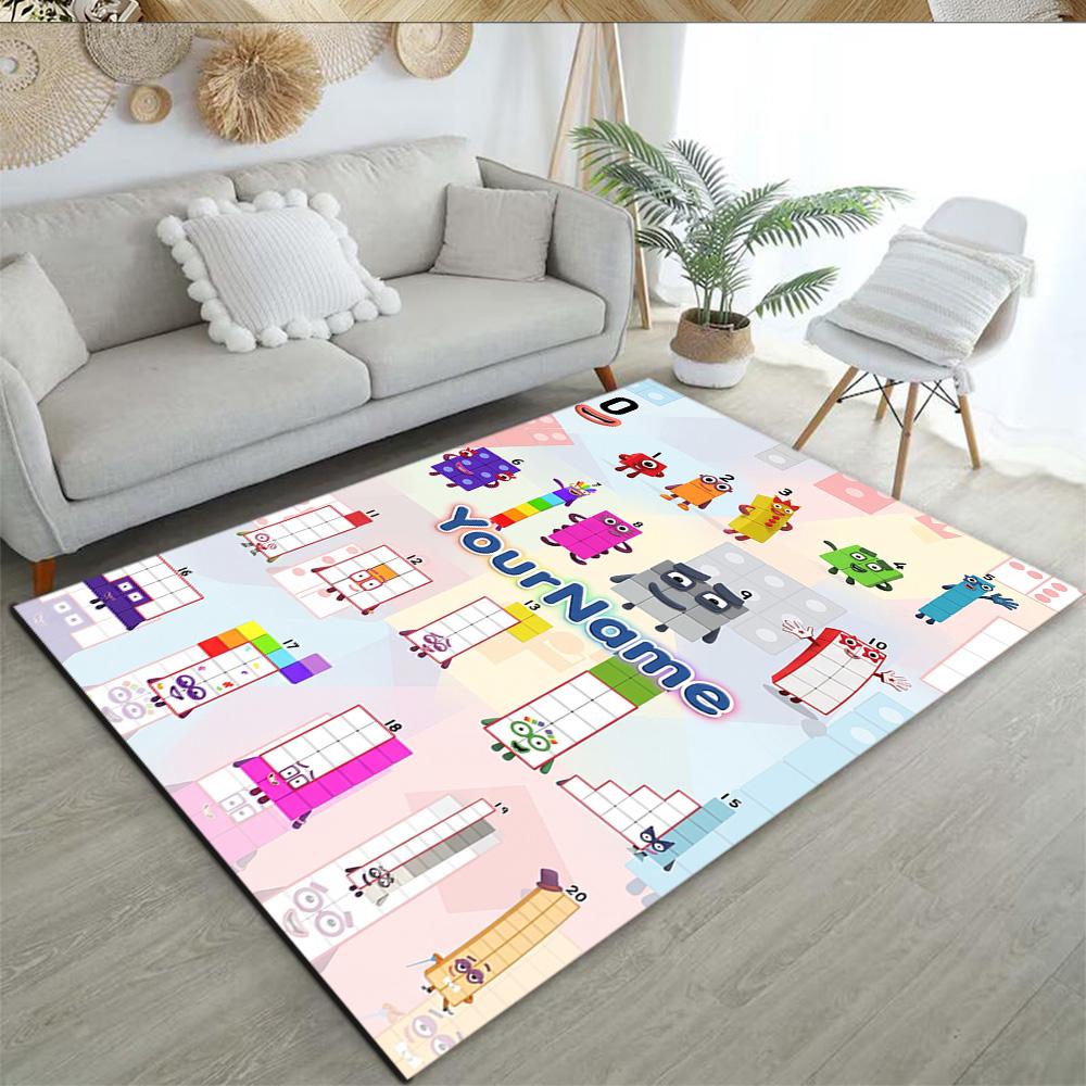 Numberblocks Customize Text Carpet Perfect for Playrooms Bedrooms Balcony Hallway Antislip Carpet Office home decor Perfect Gift for Women/Men