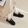 Winter Beijing Cotton Shoes Women's Fleece To Keep Warm Doudou Fleece Leather Surface Thickened Non-slip Mother Cotton Boots Casual and Cold-proof