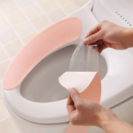 Toilet Seat Cover Non-Slip Elastic Fit Wrinkle Resistant Easy Wash Quick Drying No Slip Toilet Seat Protector