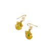 Autumn Drip Glaze Ginkgo Leaf Ear Hook Earrings - Mori Style Fairy Flower Studs, Fashionable Atmosphere Collection.