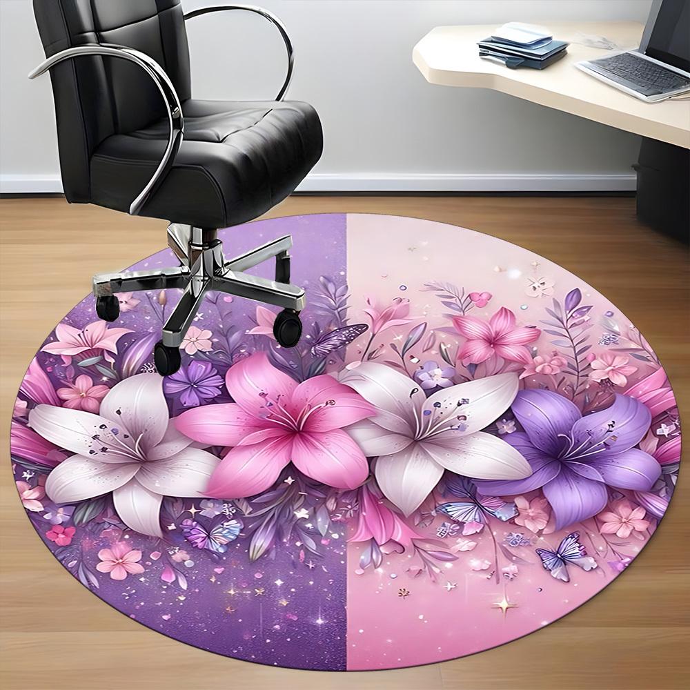 1pc Floral Fantasy Chair Carpet for Office Non-Slip, Rug for Office, Room, Good Gift for Family or Friends, Yy251226155