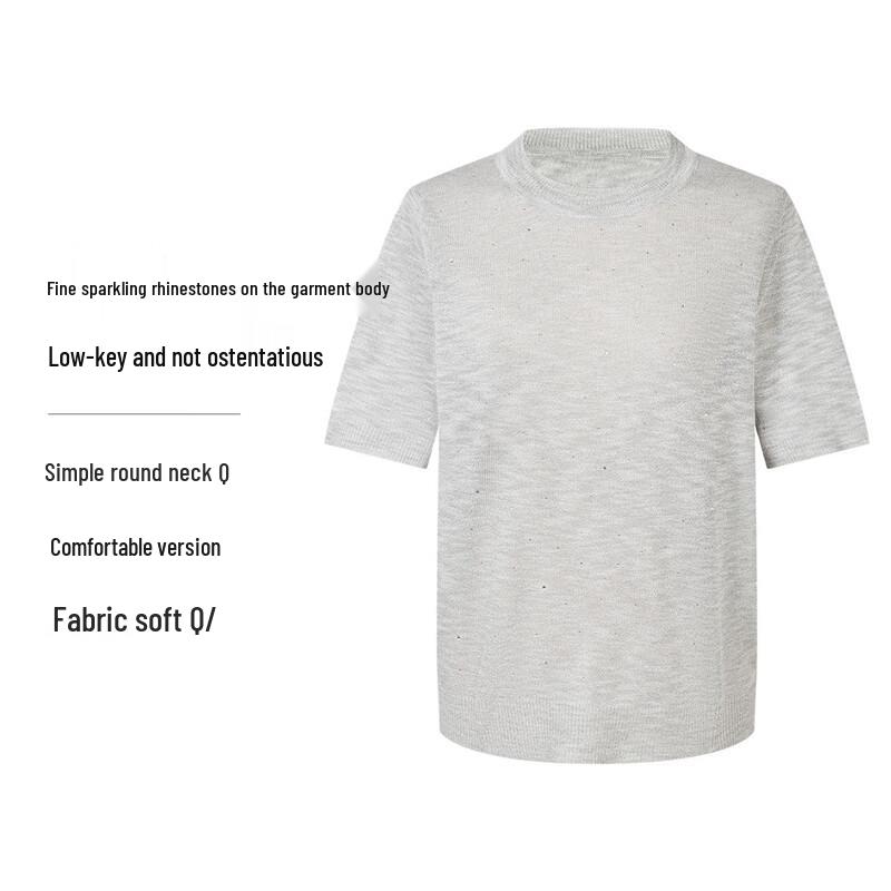 FivePlus Women s Glitter Knit Short Sleeve Top F