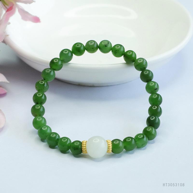2026 Ximang Hetian Jade Green Bracelet White Jewelry Factory Generation S3053108 Multi approx. 6mm