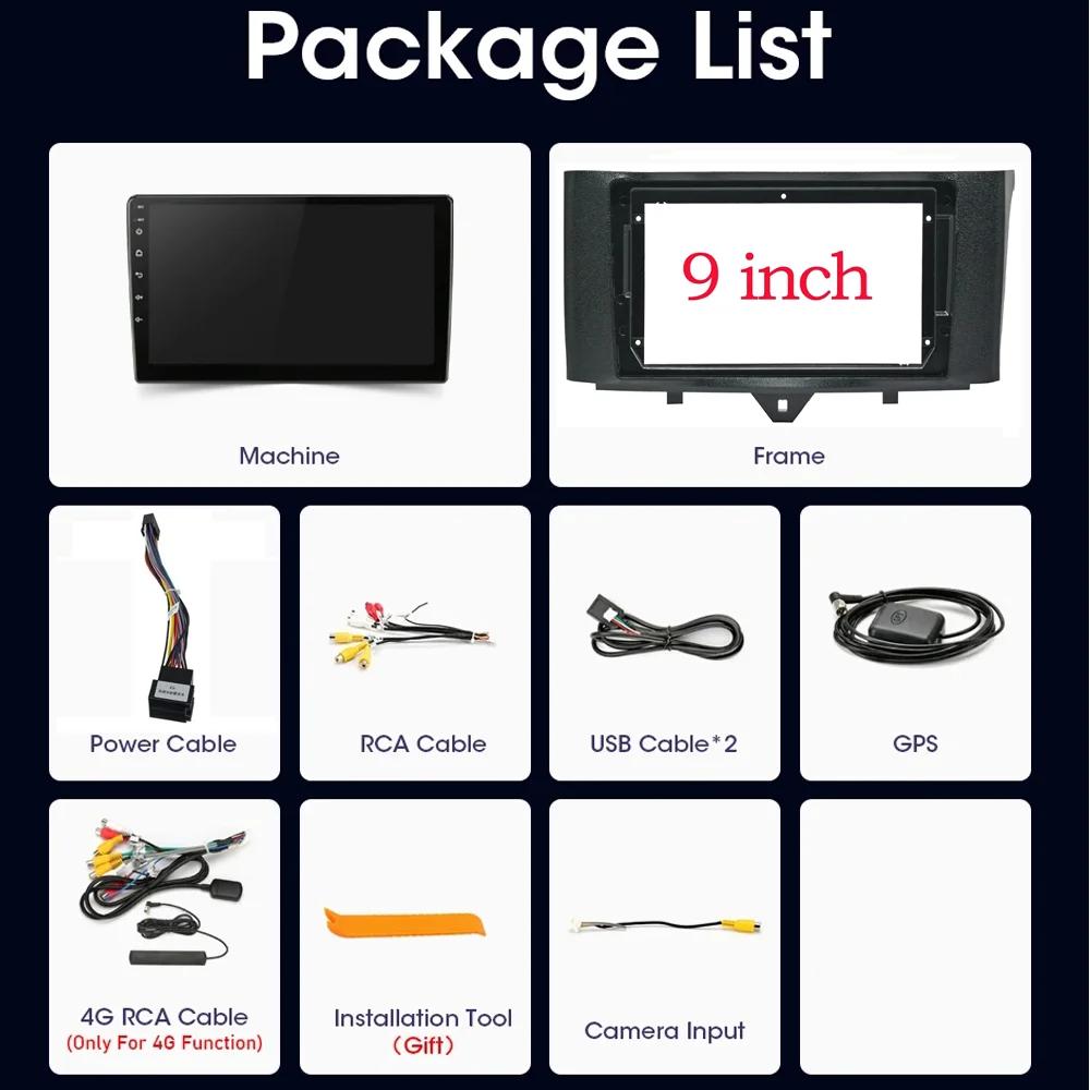 Navigation GPS Carplay For Mercedes Benz Smart Fortwo 2010-2015 Car Radio Android Auto Head Unit Multimedia Player No 2din DVD