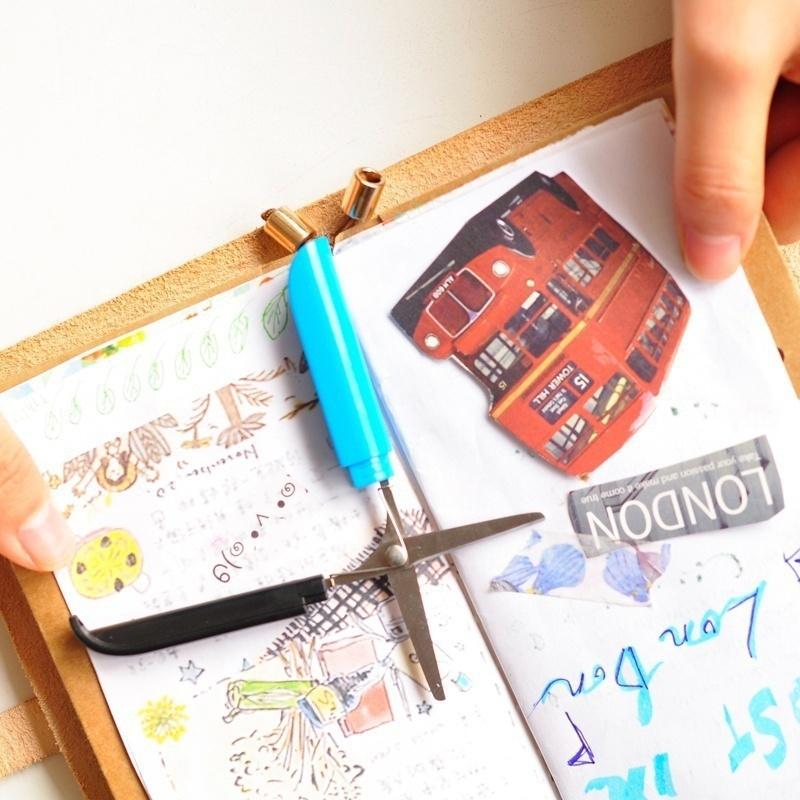 1Pcs Portable Handmade Students Paper Cut Scissors Creative Folding Safety Scissors (Color Random)
