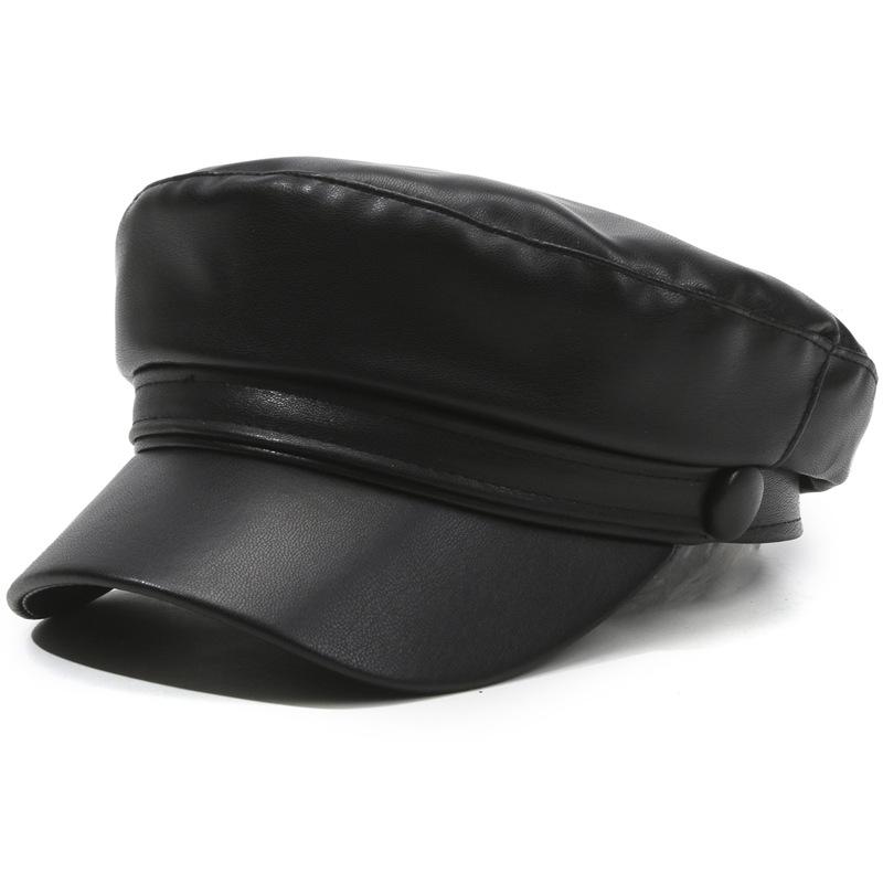 Spring and Autumn Versatile Beret Retro Flat Top Visor Small Face Black Painter Hat Fashion Hat Classic Versatile Adjustable