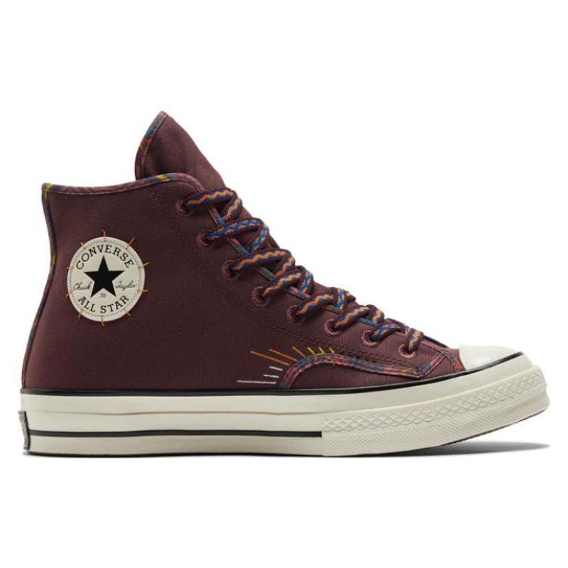 Converse 1970s Ethnic Embroidery High Top Canvas Shoes Unisex Deep Red