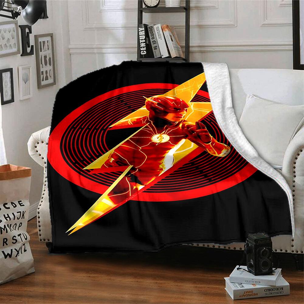 1 stuks Flash superheld Deken Polyester Vezel, Comfort voor Alle Seizoenen voor Bank, Bed, Kantoor, Auto, Kamperen Ideale Huisdecoratie & Cadeau, Kantoor Comfort