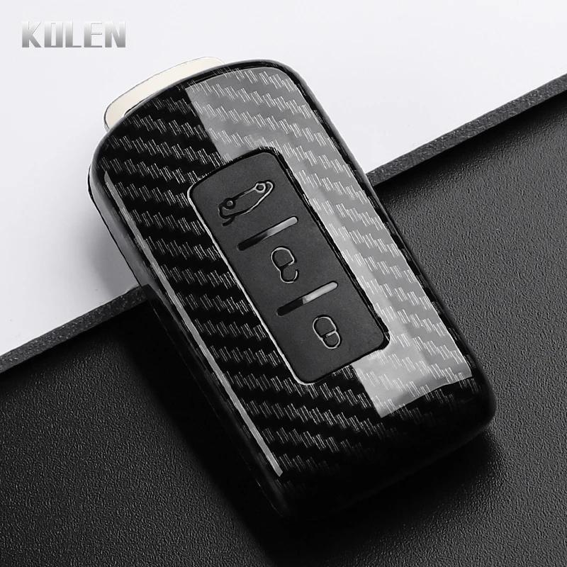 ABS Carbon Fiber Style Car Key Case Cover For Mitsubishi Xpander Outlander ASX Pajero Eclipse Cross Montero Protected Shell Fob
