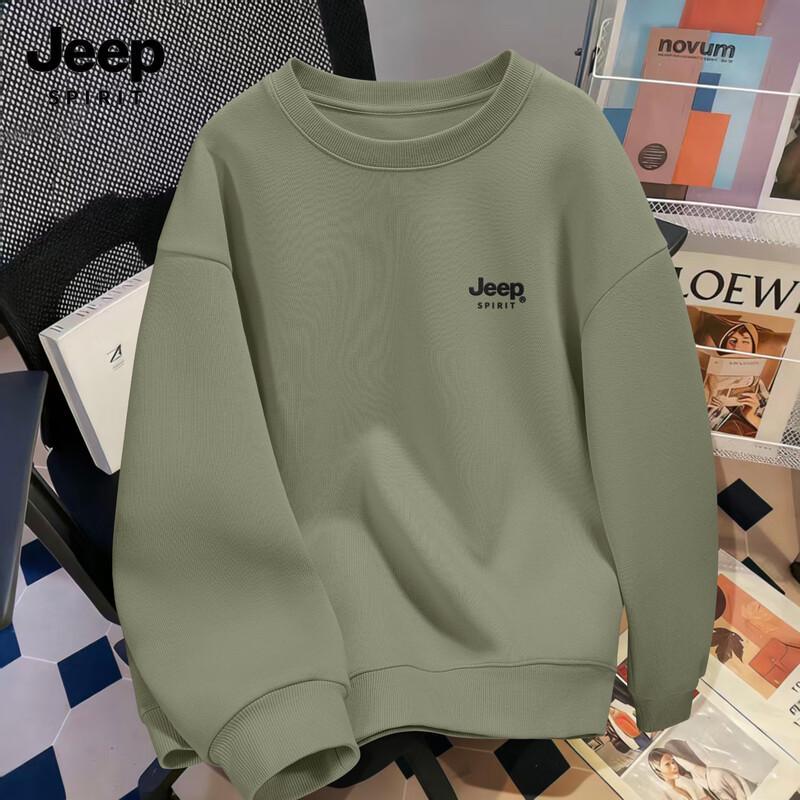 JEEP SPIRIT Men s Loose Fit Round Neck Sweatshirt M