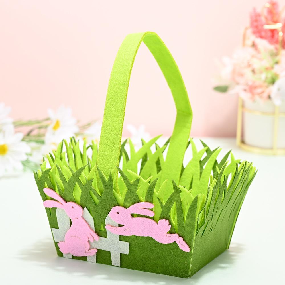 Easter Egg Basket Colorful Kids Easter Basket Felt Gift Bag 3d Easter Tote Bag For Kids Party