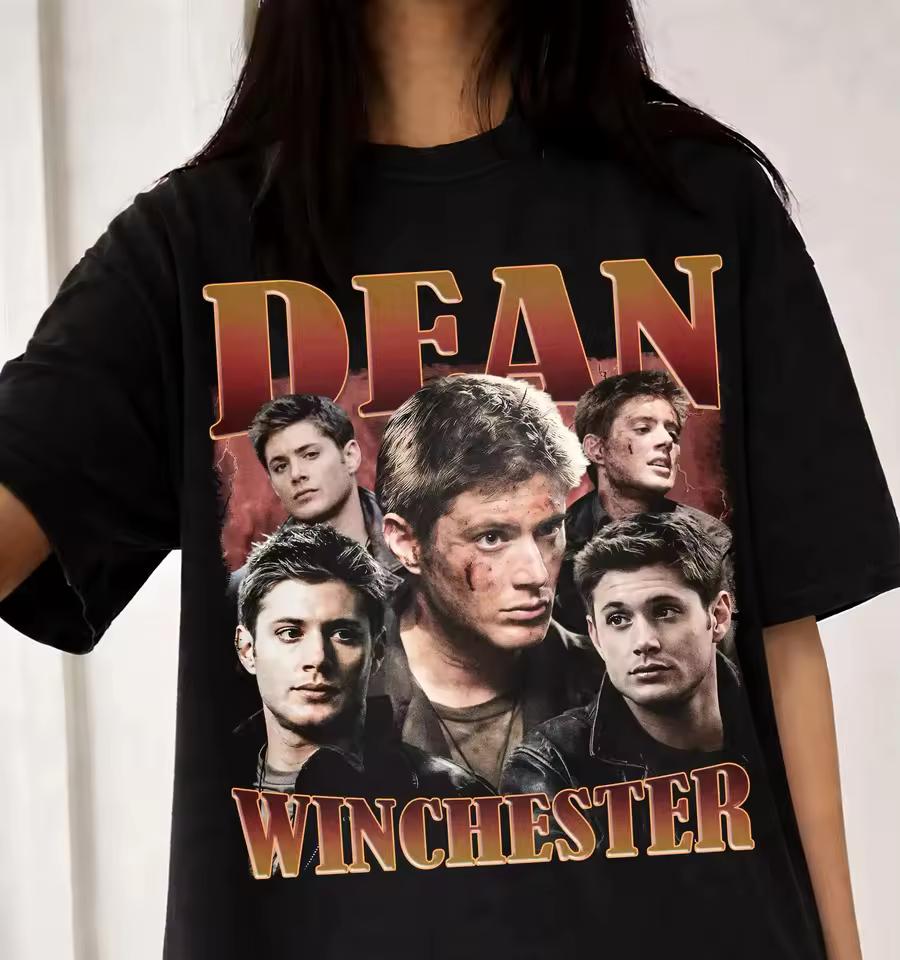 Dean Winchester Shirt Supernatural Winchester Vintage Y2k Tops Harajuku Graphic Print T Shirts Casual Loose Streetwear Unisex