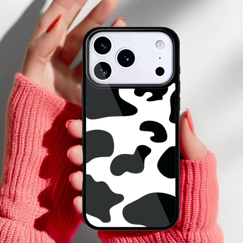 Spotted Cow Skin Print Slim Phone Case for iPhone 17 Air 16e 15 14 13 Pro Max Back Cover for 12 11 Pro Coque