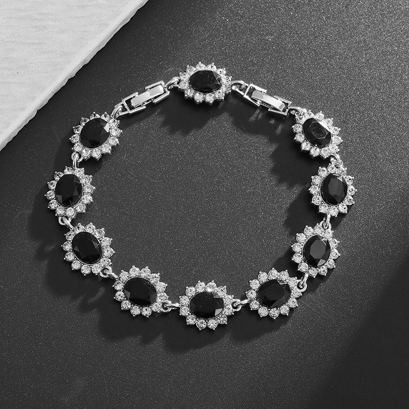 Fashionable and Exquisite Shiny Zircon Sunflower Bracelet Women's Trendy Dinner Party Jewelry Girls Gift