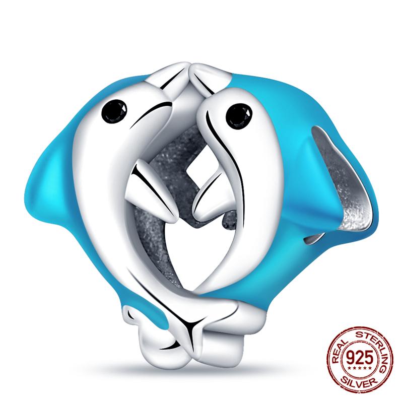 100% Genuine 925 Sterling Silver Ocean Collection Seashell Turtle and Heels Charm Beaded for Original  Bracelet Bracelet