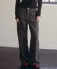 OUEL Floral Embroidery Wide Pants_Charcoal