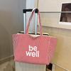 2025 New Colorful Reversible Canvas Tote Bag Striped Shoulder Bag