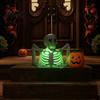 Spooky Nighttime Lighting Halloween Half Body Skeleton Decoration, Realistic Light Up Plastic Durable Outdoor Decoration for Graveyard, Haunted House,