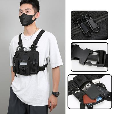 Trendy Tactical Chest Bag - Men's Outdoor Functional Crossbody Vest Pack, Oxford Fabric Riding Backpack for Cycling Hiking