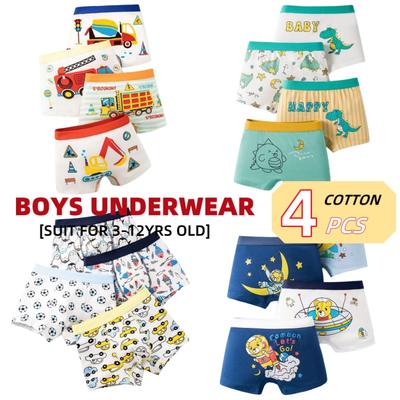4Pc/lot Boys PantiesUnderpants for Kid Children's Underwear Clothing Kids Underwear Cotton Underwear Boxers 3-12Y