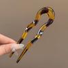 U-shaped Acetic Acid Hairpin Simple Beads Hair Stick Women Girls Colored U-Shaped Irregular Hairpin Jewelry Styling  Accessories