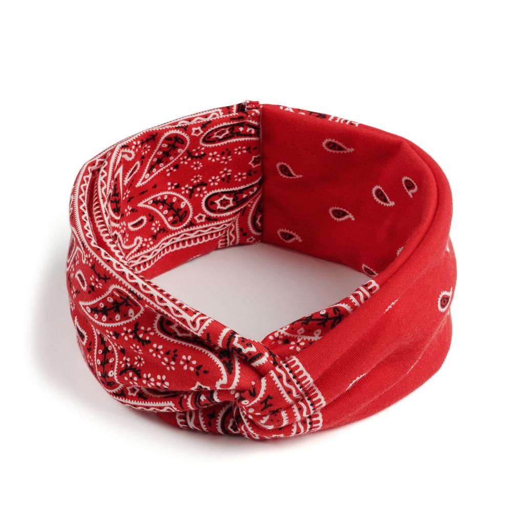 Bohemian Cross Knotted Headband Gypsy Yoga Sports Headband Wide Female Stretch Headband