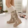 Fashion Snow Boots Women Winter Shoes Warm Cotton Shoes Cold Winter Knee High Boots Ladies Wedge Heels Boots Plus Size 42