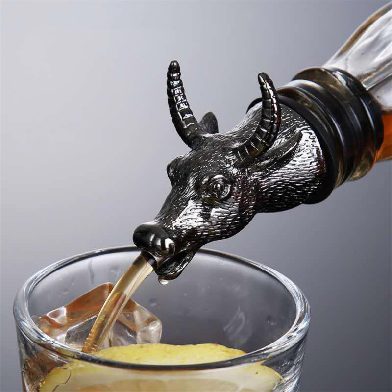 Wine Pourer Deer Elk Lion Wine Stopper Stainless Steel Bartender Tool Deer Head Wine Mouth Wedding Party Bottle Stoppers