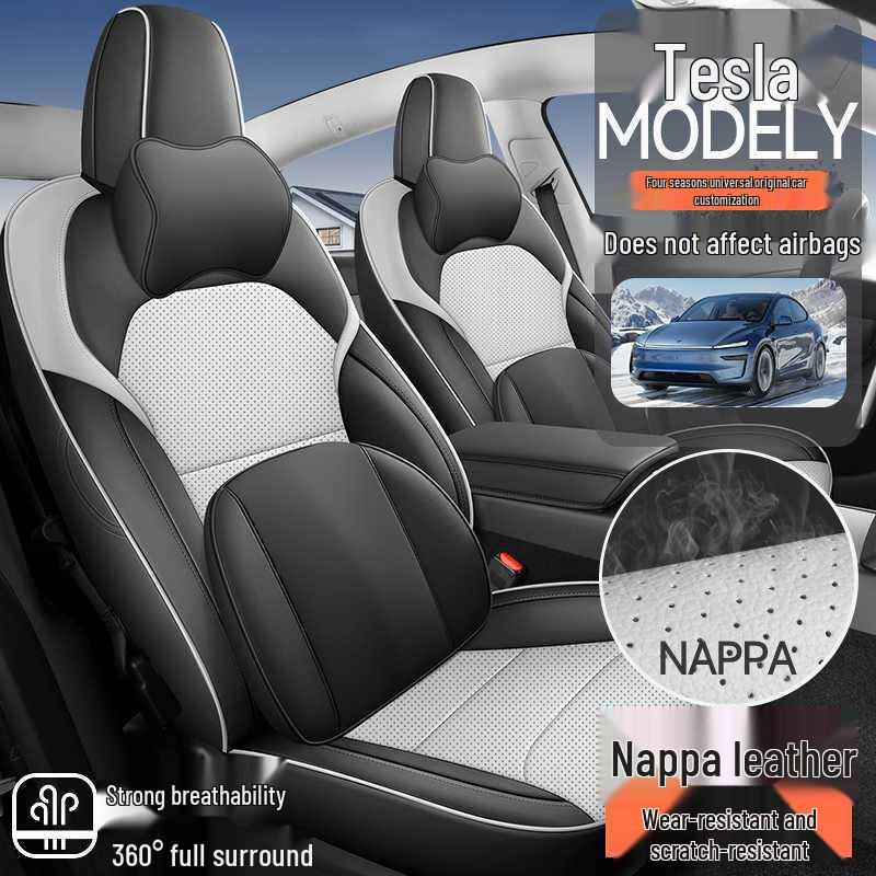 Tesla Model Y All-Season Wear-Resistant Leather Seat Covers & Cushions