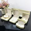 Fashion Velvet Storage Box Portable Multi-functional Holder Solid Color Rings Bearer Box Jewelry Storage